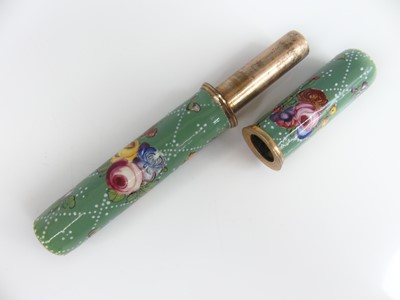 Lot 2320 - A South Staffordshire enamel bodkin case, late...