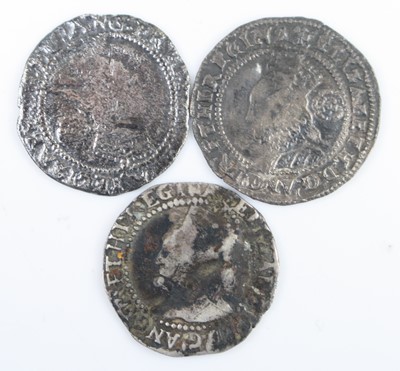 Lot 3147 - England 1573 threepence, obv: Elizabeth I...