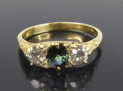 Lot 2562 - A yellow metal, tourmaline and diamond...