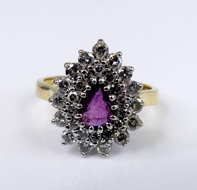 Lot 2590 - An 18ct yellow and white gold, ruby and...