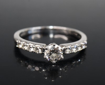 Lot 2592 - A platinum diamond solitaire ring, comprising...