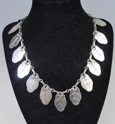 Lot 2766 - Georg Jensen - a sterling silver oak leaf...
