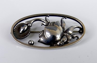 Lot 2769 - Georg Jensen - a sterling silver openwork...