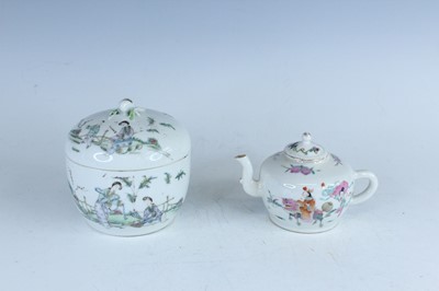 Lot 205 - A Chinese famille rose covered jar and a...