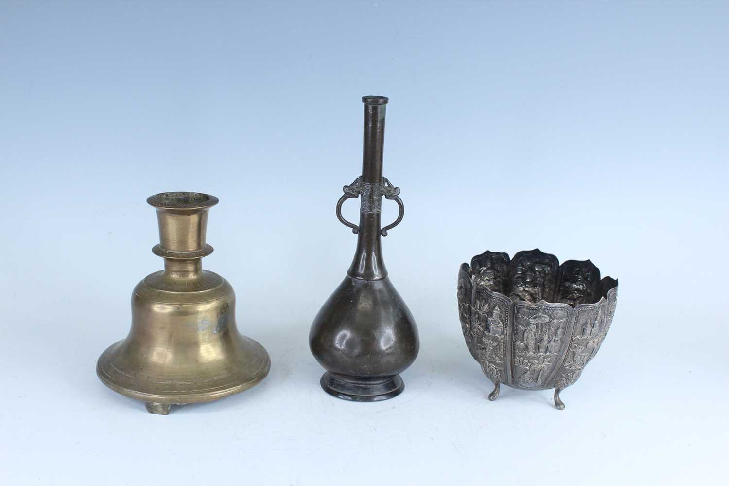 Lot 61 - Three Oriental metal items, 19th–20th century...