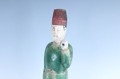 Lot 127 - A Chinese sancai-glazed pottery figure of a...