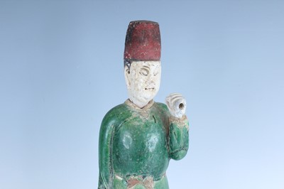 Lot 127 - A Chinese sancai-glazed pottery figure of a...