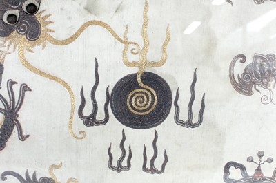 Lot 139 - A Chinese embroidered dragon panel, 20th...