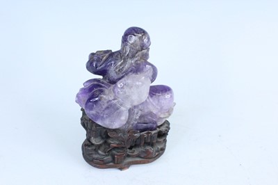 Lot 37 - Three Chinese jade and mineral carvings,...