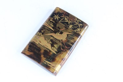 Lot 246 - A Japanese gilt-lacquered tortoiseshell cigar...