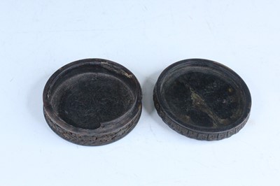 Lot 53 - A Chinese carved tortoiseshell circular box,...
