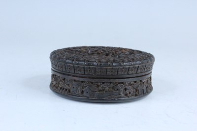 Lot 53 - A Chinese carved tortoiseshell circular box,...