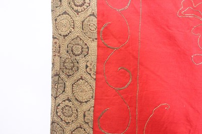 Lot 141 - Two Japanese embroidered silk panels, circa...