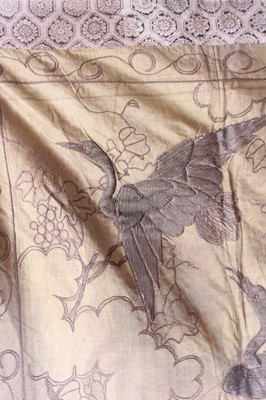 Lot 141 - Two Japanese embroidered silk panels, circa...