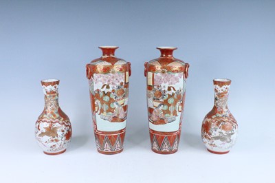 Lot 238 - Two pairs of Japanese Kutani vases, circa 1900,...