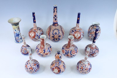 Lot 243 - Twelve Japanese Imari vases, including a...