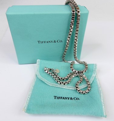 Lot 2743 - A Tiffany & Co silver boxlink neck chain, with...