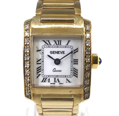 Lot 2745 - A Swiss 9ct gold cased lady's quartz bracelet...