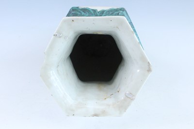 Lot 12 - A Chinese famille rose hexagonal vase,...