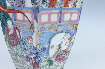 Lot 12 - A Chinese famille rose hexagonal vase,...