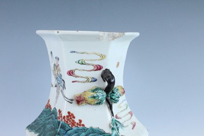 Lot 12 - A Chinese famille rose hexagonal vase,...
