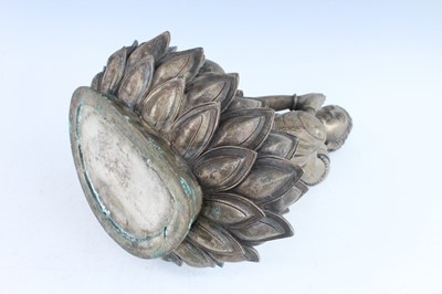 Lot 64 - A large Chinese bronze figure of Buddha on a...