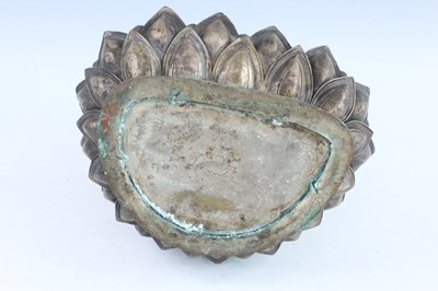 Lot 64 - A large Chinese bronze figure of Buddha on a...