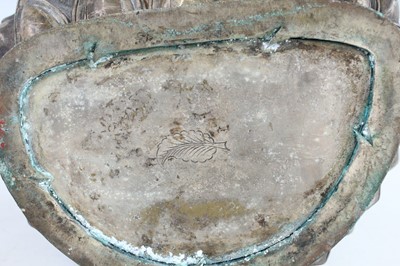 Lot 64 - A large Chinese bronze figure of Buddha on a...