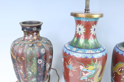 Lot 16 - Four Japanese cloisonné enamel vases, circa...