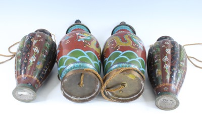 Lot 16 - Four Japanese cloisonné enamel vases, circa...