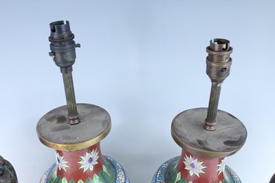 Lot 16 - Four Japanese cloisonné enamel vases, circa...