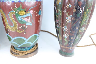 Lot 16 - Four Japanese cloisonné enamel vases, circa...