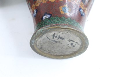 Lot 16 - Four Japanese cloisonné enamel vases, circa...