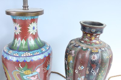 Lot 16 - Four Japanese cloisonné enamel vases, circa...