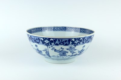 Lot 16 - A large Chinese blue and white figural bowl,...