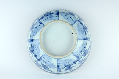 Lot 16 - A large Chinese blue and white figural bowl,...