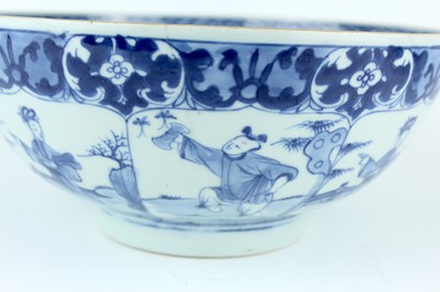 Lot 16 - A large Chinese blue and white figural bowl,...
