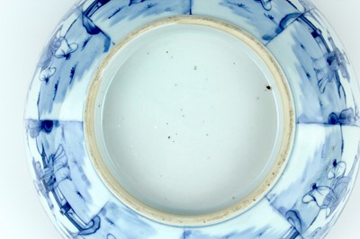 Lot 16 - A large Chinese blue and white figural bowl,...