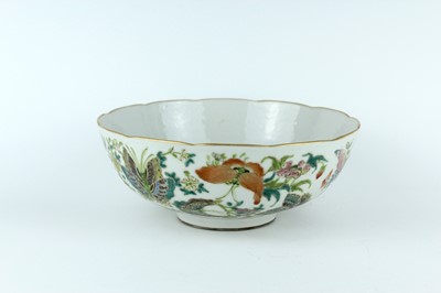 Lot 203 - A large Chinese famille rose butterfly bowl,...