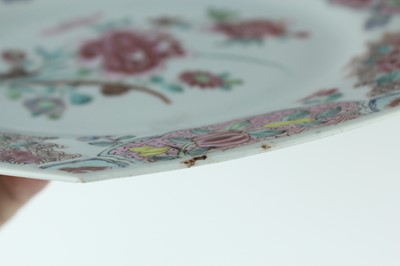 Lot 192 - Three Chinese famille rose octagonal plates,...