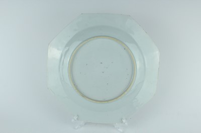 Lot 192 - Three Chinese famille rose octagonal plates,...