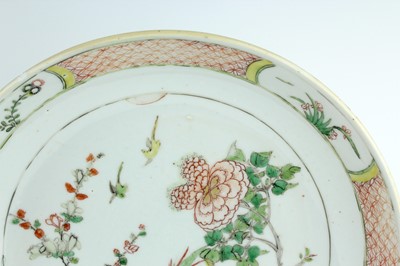 Lot 185 - Three Chinese famille verte plates, Qing...