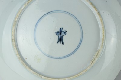 Lot 185 - Three Chinese famille verte plates, Qing...