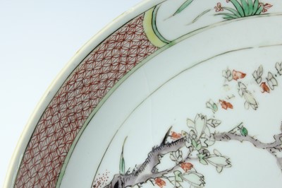Lot 185 - Three Chinese famille verte plates, Qing...