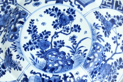 Lot 24 - Three Chinese blue and white dishes, Qing...