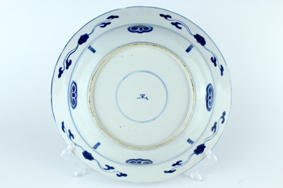Lot 24 - Three Chinese blue and white dishes, Qing...