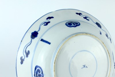 Lot 24 - Three Chinese blue and white dishes, Qing...