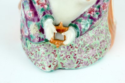 Lot 132 - A Chinese famille rose erotic teapot, late...