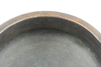 Lot 71 - A large Chinese bronze censer with two handles,...