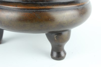 Lot 71 - A large Chinese bronze censer with two handles,...
